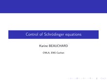 Control of Schrödinger equations