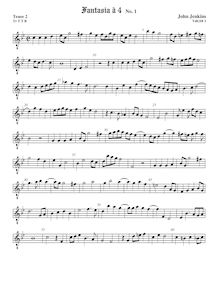 Partition ténor viole de gambe 2, octave aigu clef, fantaisies pour 4 violes de gambe et orgue