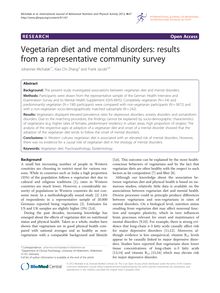 Vegetarian diet and mental disorders: results from a representative community survey