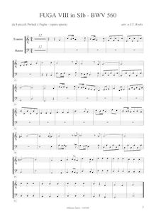 Partition ténor- et basse enregistrement , Prelude et Fugue en B-flat major
