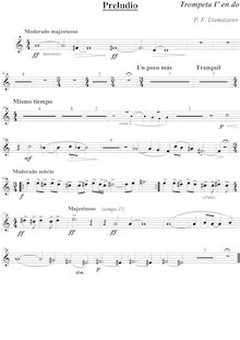 Partition trompette 1, 2 (C), Preludio, Preludio para orquesta, Llamazares, Pablo Fernando
