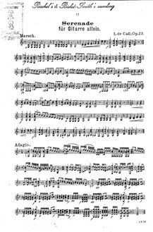Partition complète, Serenade pour Solo guitare, Op.23, Call, Leonhard von