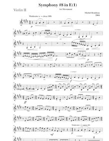 Partition violons II, Symphony No.8, E major, Rondeau, Michel