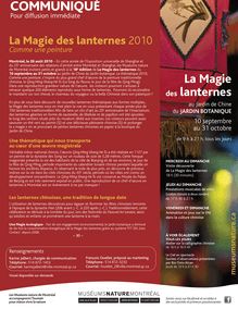 Communiqué Magie des lanternes 2010
