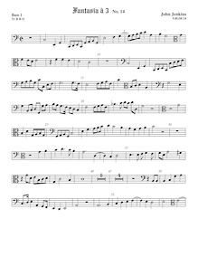 Partition Bass1 viole de gambe (avec low C), fantaisies et Pavin pour 3 violes de gambe et orgue