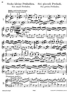 Partition complète, 6 Kleine Präludien, 6 Little Preludes, Bach, Johann Sebastian par Johann Sebastian Bach
