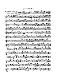 Partition hautbois 1, 2, Concerto pour harpe ou Piano, E♭ major