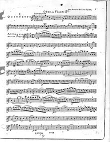 Partition hautbois (ou flûte 2), Quintuor I en Mi mineur, Op.88 No.1 par Anton Reicha
