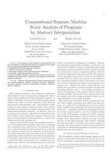 1Compositional Separate Modular Static Analysis of Programs by Abstract Interpretation Patrick Cousot