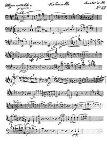 Partition de violoncelle, violoncelle Sonata en A major