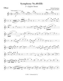 Partition hautbois, Symphony No.40, Rondeau, Michel par Michel Rondeau