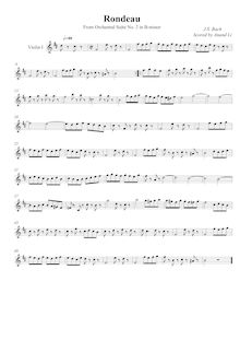 Partition violons I,  No.2, Overture, B minor, Bach, Johann Sebastian