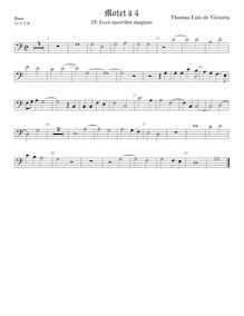 Partition viole de basse, basse clef, Ecce sacerdos magnus, In festo confessorum pontificum