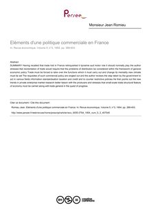 Eléments d une politique commerciale en France - article ; n°3 ; vol.5, pg 389-403