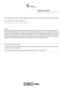 La population de sept villages des environs de Boulay (Moselle) aux XVIII et XIXe siècles - article ; n°6 ; vol.26, pg 1061-1072