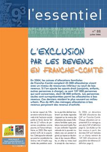 L exclusion par les revenus en Franche-Comté