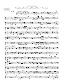 Partition cor 1, 2 (C, A), 3, 4 (E, F, D), Symphony No.3 en A minor