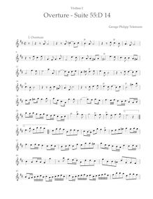 Partition violons I,  en D major TWV 55:D14, Telemann, Georg Philipp