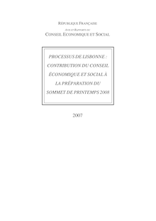 Processus de Lisbonne : contribution du Conseil économique et social à la préparation du sommet de printemps 2008