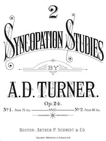 Partition complète, 2 Syncopation études, Turner, Alfred Dudley