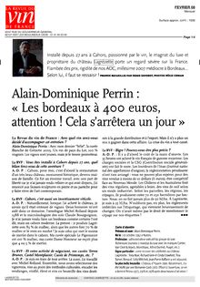 La revue du vin - Alain-Dominique Perrin : « Les bordeaux à 400 ...