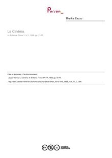 Le Cinéma. - article ; n°1 ; vol.11, pg 73-77