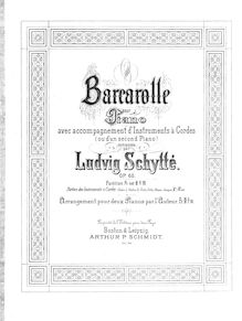 Partition complète, Barcarolle pour Piano et cordes, Op.60, F minor