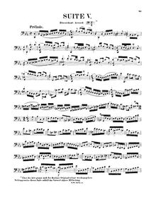 Partition complète, violoncelle  No.5, C minor, Bach, Johann Sebastian