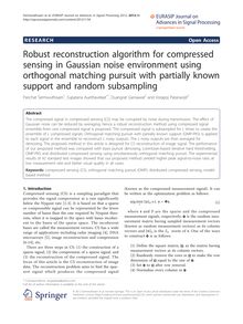 Robust reconstruction algorithm for compressed sensing in Gaussian noise environment using orthogonal matching pursuit with partially known support and random subsampling
