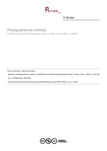 Photographies de criminels - article ; n°1 ; vol.5, pg 795-796
