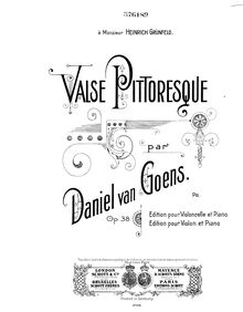 Partition de violoncelle, Valse Pittoresque, Op.38, G Major