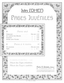 Partition Crépuscule, cover, Pages Juveniles, various, Cohen, Jules