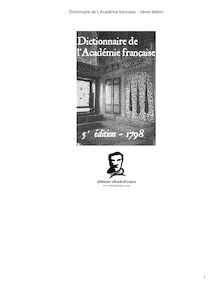 Dictionnaire de l academie francaise 5eme edition