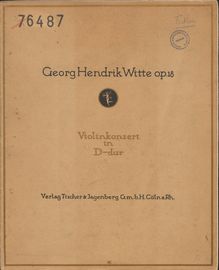 Partition complète, violon Concerto, D major, Witte, George Hendrik