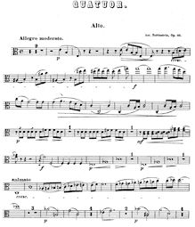 Partition de viole de gambe, Piano quatuor, Op.66, Rubinstein, Anton