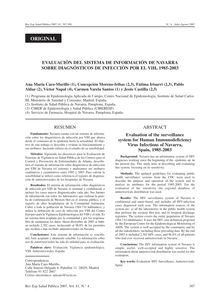 Evaluación del Sistema de Información de Navarra sobre Diagnósticos de Infección por el VIH, 1985-2003 (Evaluation of the surveillance system for Human Immunodeficiency Virus Infections of Navarra,Spain, 1985-2003)