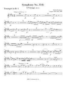 Partition trompette 1, Symphony No.33, A major, Rondeau, Michel