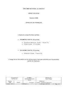 Français 2006 Brevet (filière générale)