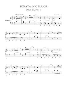 Partition Sonata No.1 en C Major, Three Piano sonates, Op. 29, Clementi, Muzio