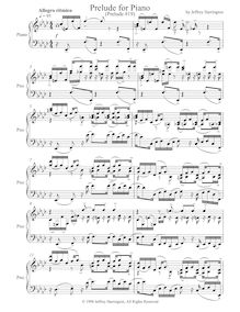 Partition complète, Piano Prelude No.19, Harrington, Jeffrey Michael
