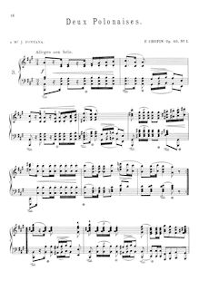 Partition complète (scan), Polonaises, Chopin, Frédéric
