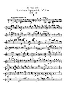 Partition hautbois 1 / 2, Symphonie espagnole, Violin Concerto No.2