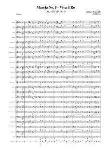 Partition complète (moderne orchestration), Marcia No.5 - Viva il Re, Op.119