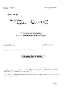 Assurance dommages 2006 BTS Assurance