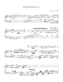 Partition complète, harpe Prélude No.1, Barrow, Alex