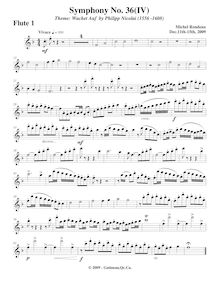 Partition flûte 1, Symphony No.36  Christmas Symphony , F major par Michel Rondeau