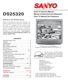 Notice Télévision Sanyo  DS25320