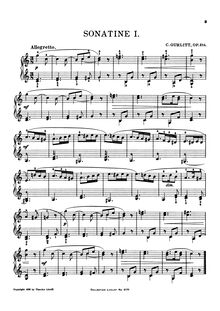 Partition Sonatina I, 4 sonatines, Op.214, Gurlitt, Cornelius