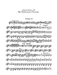 Partition violons II, Die Fledermaus, Operetta en 3 acts, The Bat