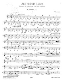 Partition violon 2, corde quatuor No.1, Z mého života / Aus meinem Leben / From My Life / Из моей Жизни